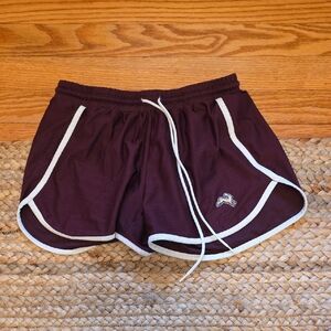 Tracksmith Burgundy Athletic Shorts with White Trim